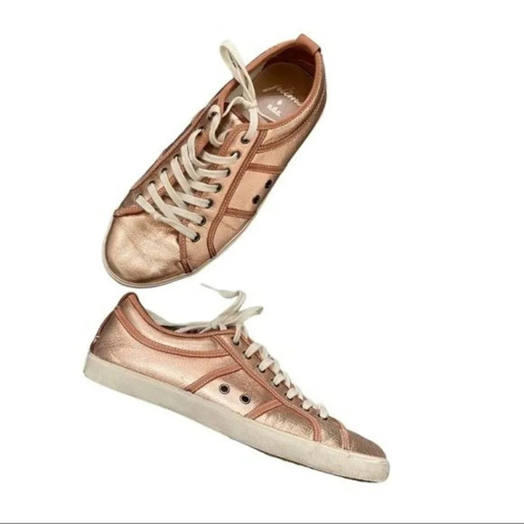 Plims by n.d.c. Metallic Rosegold Leather Sneakers - Picture 1 of 7
